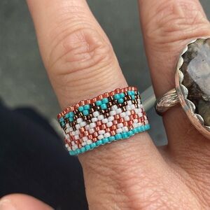 Gorgeous hand beaded ring from bali size 10/11